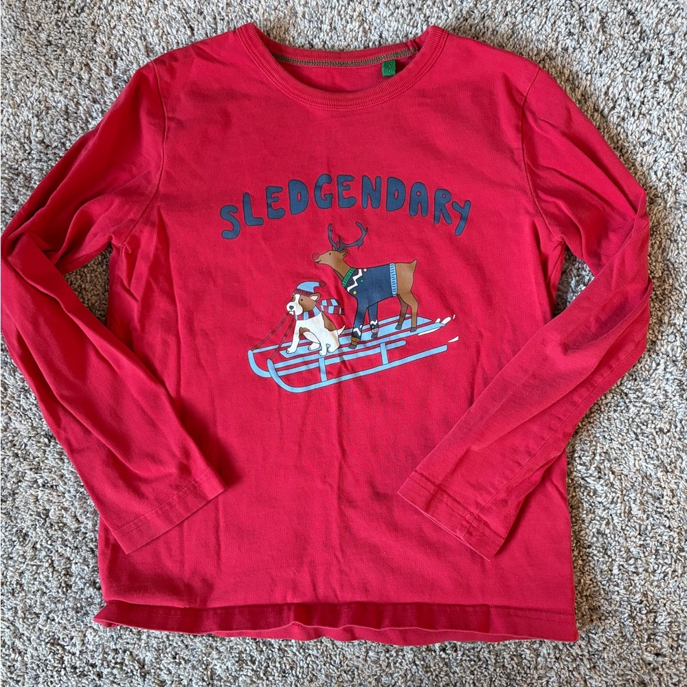 Boden Kids Red Sledgendary Long Sleeve Shirt